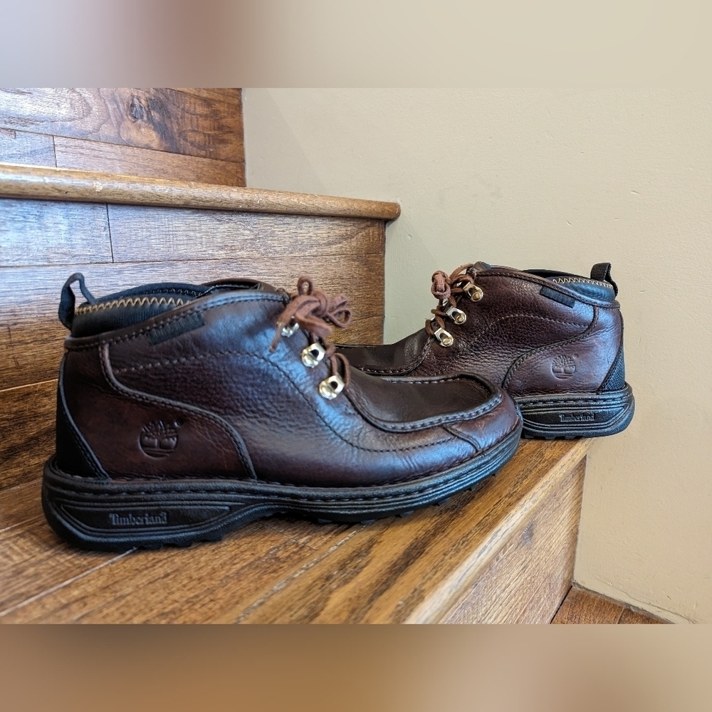 Timberland Boots Mens size 9 Chukka Brown Leather Ankle Top Lace Up - Picture 9 of 14